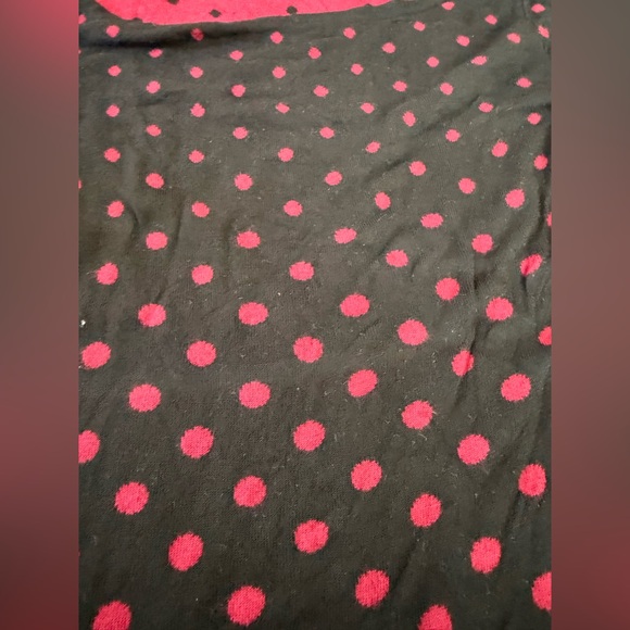 White House Black Market sweater. Black with red polka dots. Size Medium. - Picture 2 of 5
